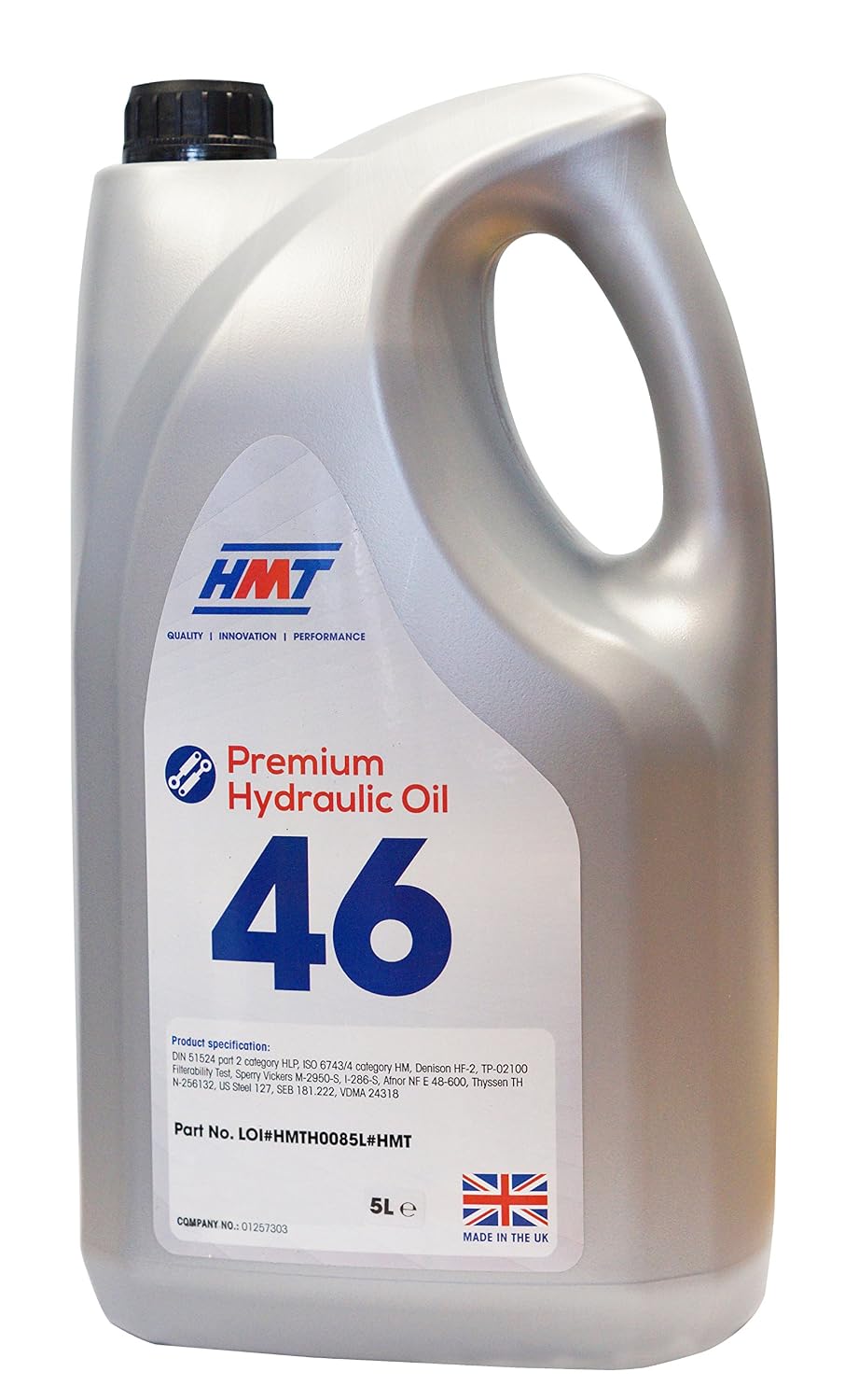 HMT Premium Hydraulic Oil 46 – 5 Litres | ISO VG 46 Anti-Wear Hydraulic Fluid for Industrial & Mobile Equipment | Oxidation Resistant, Anti-Foam, Pump Protection, Excavator & Crane Hydraulic Oil
