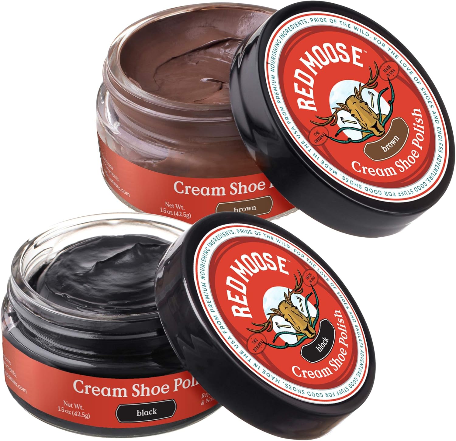 RED MOOSE Premium Boot and Shoe Cream Polish - Made in the USA