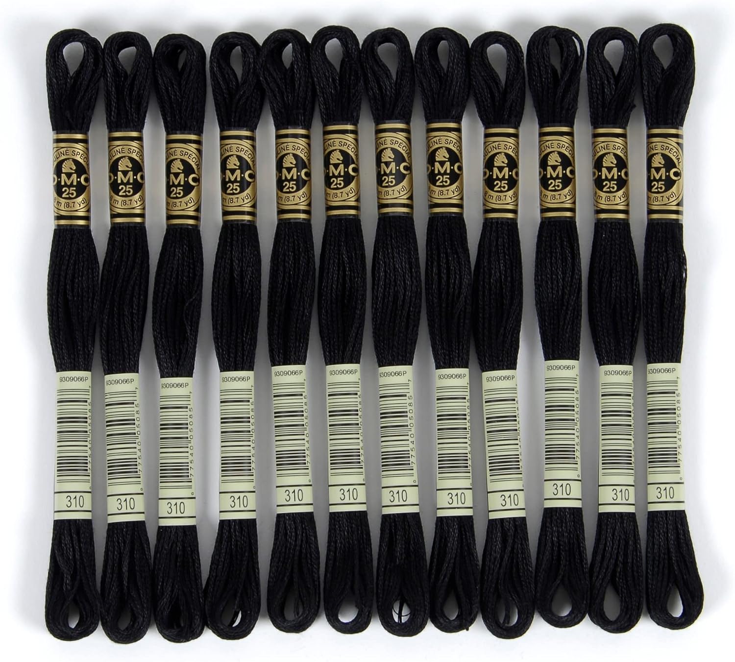DMC 6-Strand Embroidery Cotton Floss - Black - 12/Pkg