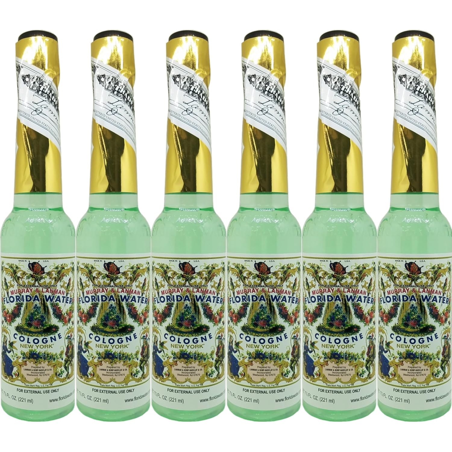 Lanman & Kemp Authentic Real Florida Water Cologne Florida Water Cologne 7.5 Oz - Six (6) Plastic Bottles