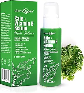 Soothing Skin Care Serum - Kale and Vitamin B Serum - Brightening Serum for All Skin Types - Hydrating Serum with Niacinamide, Hyaluronic Acid - Facial Serum Unclogs Pores, Combats Dryness