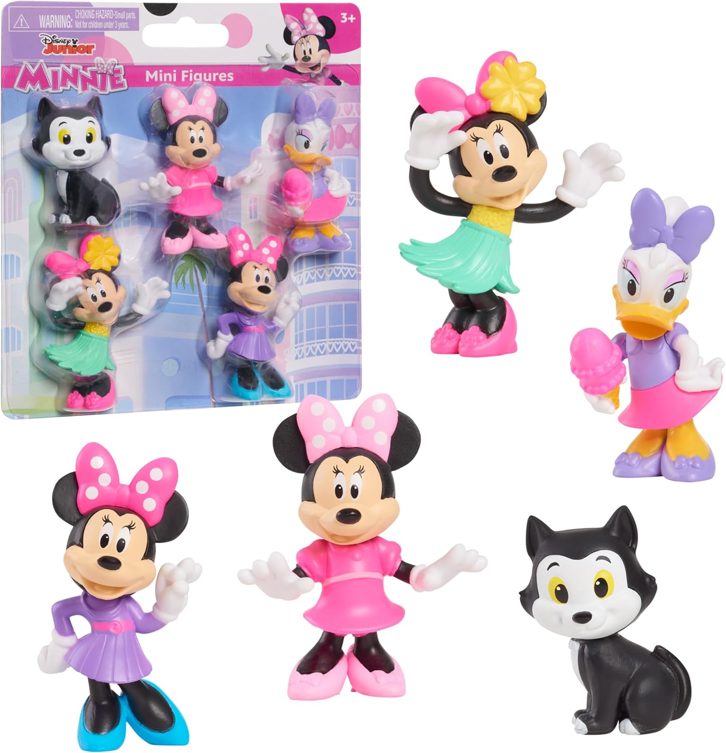 Just Play Disney Junior Minnie Mouse Mini Figures 5-Pack, Kids Toys for Ages 3 Up