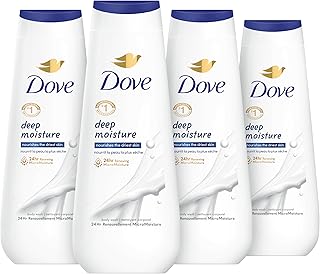 Dove Body Wash Deep Moisture 4 Count For Dry Skin Moisturizing Skin Cleanser with 24hr Renewing MicroMoisture Nourishes The Driest Skin 20 oz
