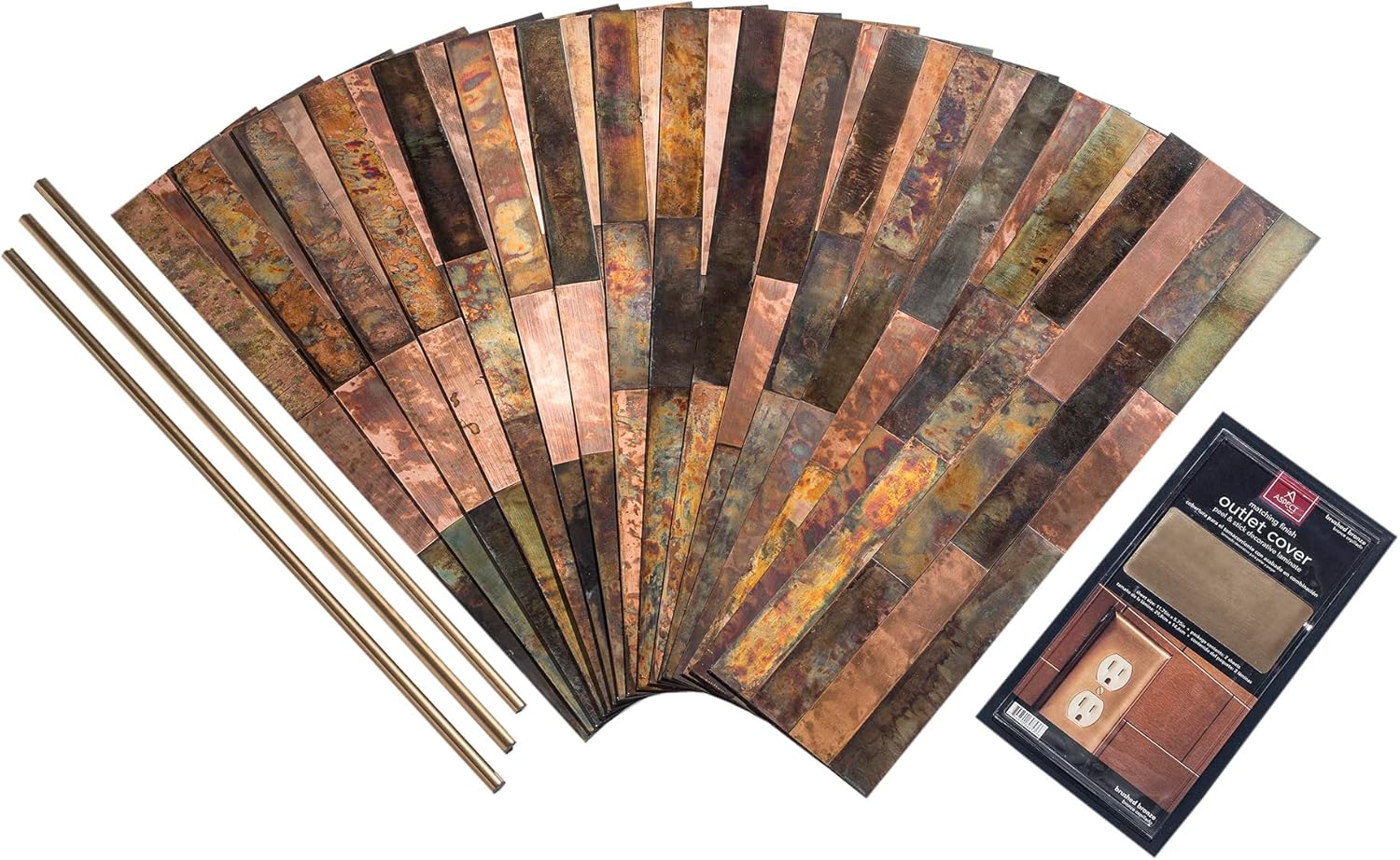 Aspect Peel & Stick Distressed Metal 15 sq ft Kit in Bronze Relic