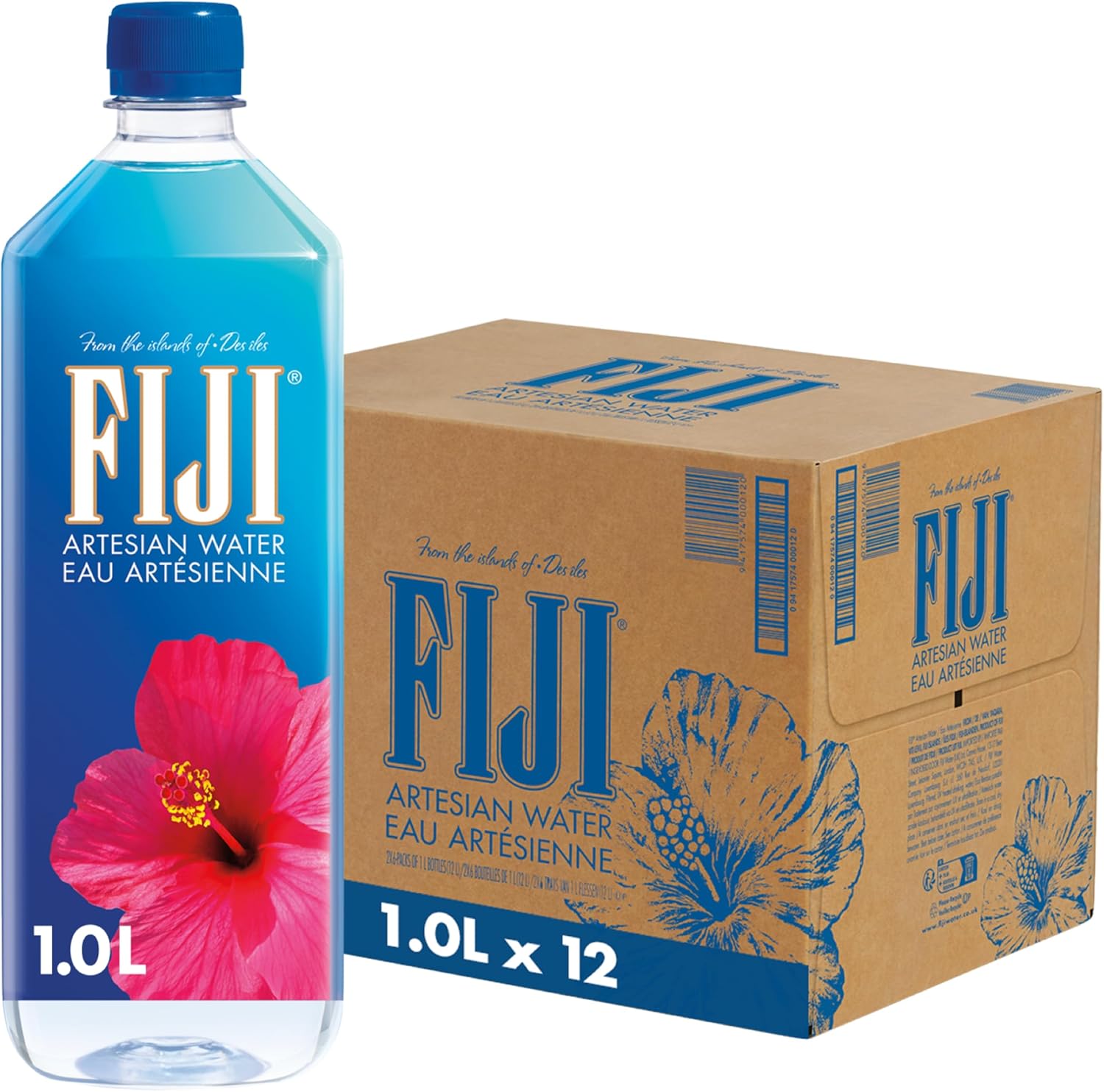 FIJI Artesian Bottled Water, 1L (Pack of 12)