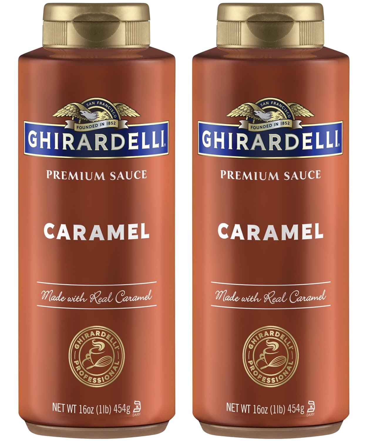 Ghirardelli Caramel Flavored Sauce 16 oz. Squeeze Bottle (Pack of 2)