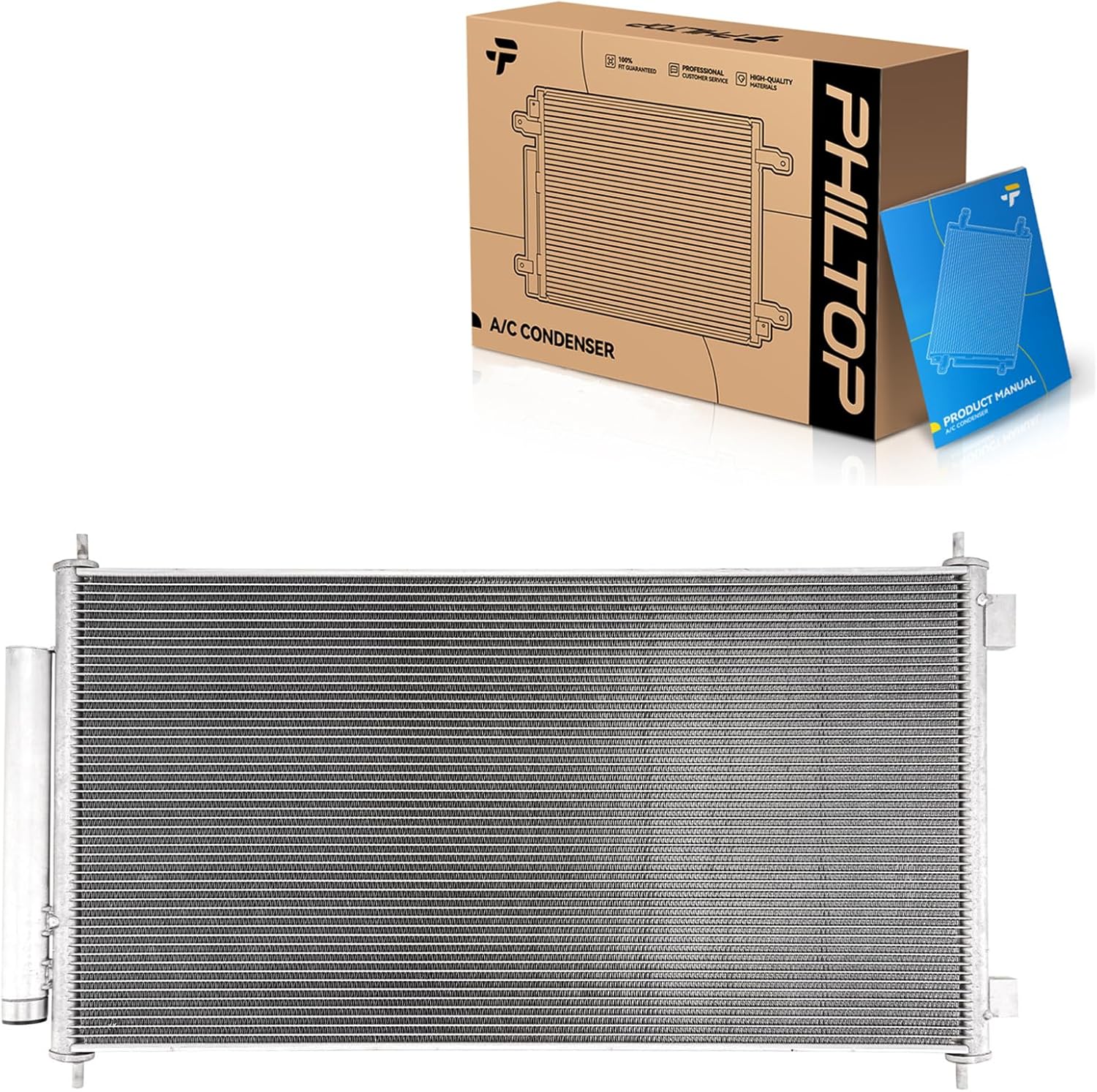 PHILTOP 3599 Air Conditioning A/C Condenser Compatible with Honda CR-V 2007 2008 2009 2010 2011 Replace# 80110SWAA01 HO3030150 73599 w/Receiver Drier