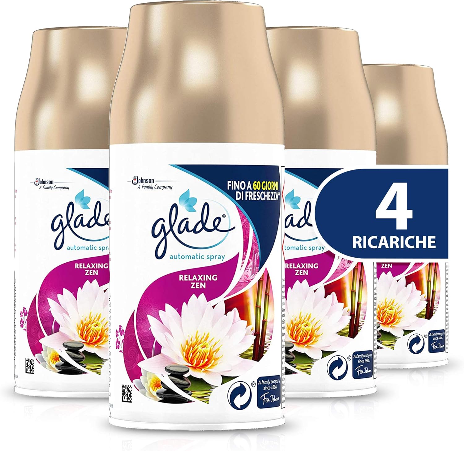 Glade Automatic Spray Refill, Air Freshener, Relaxing Zen Fragrance, Stock Size of 4 Refills 269 ml