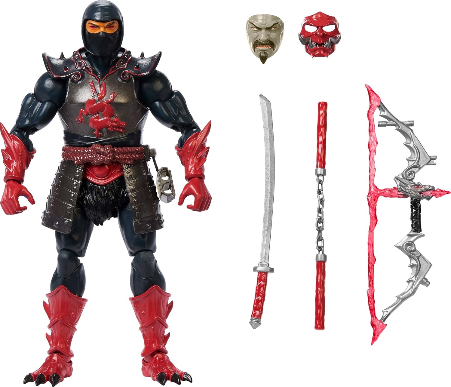 Masters of the Universe Masterverse Action Figure Ninjor, 30 Articulations, 7-inch MOTU Toy, Deluxe Design, Armor & Weapon Accessories, JBP82