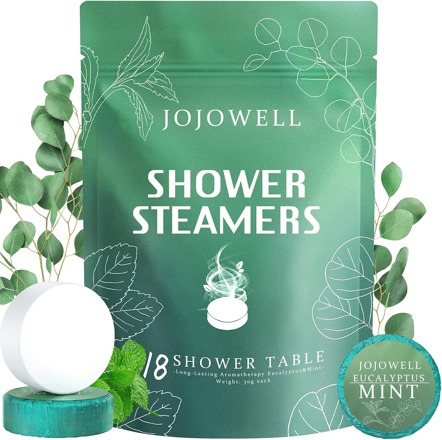 Shower Steamers Aromatherapy - 18 Pack Shower Bombs Birthday Gifts for Women Men, Organic with Eucalyptus & Mint Essential Oils, Eucalyptus for Shower, Nasal Relief, Stress Relief, Spa Gifts for Women