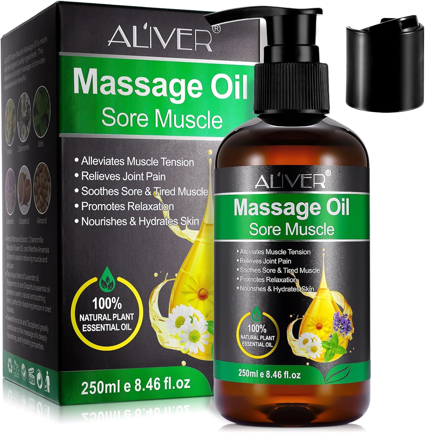 Massage Oils for Massage Therapy 250ML Massage Oil for Muscle Pain Relief, Warming, Relaxing - Sports Massage Oil for Improved Recovery and Deep Tissue Massage