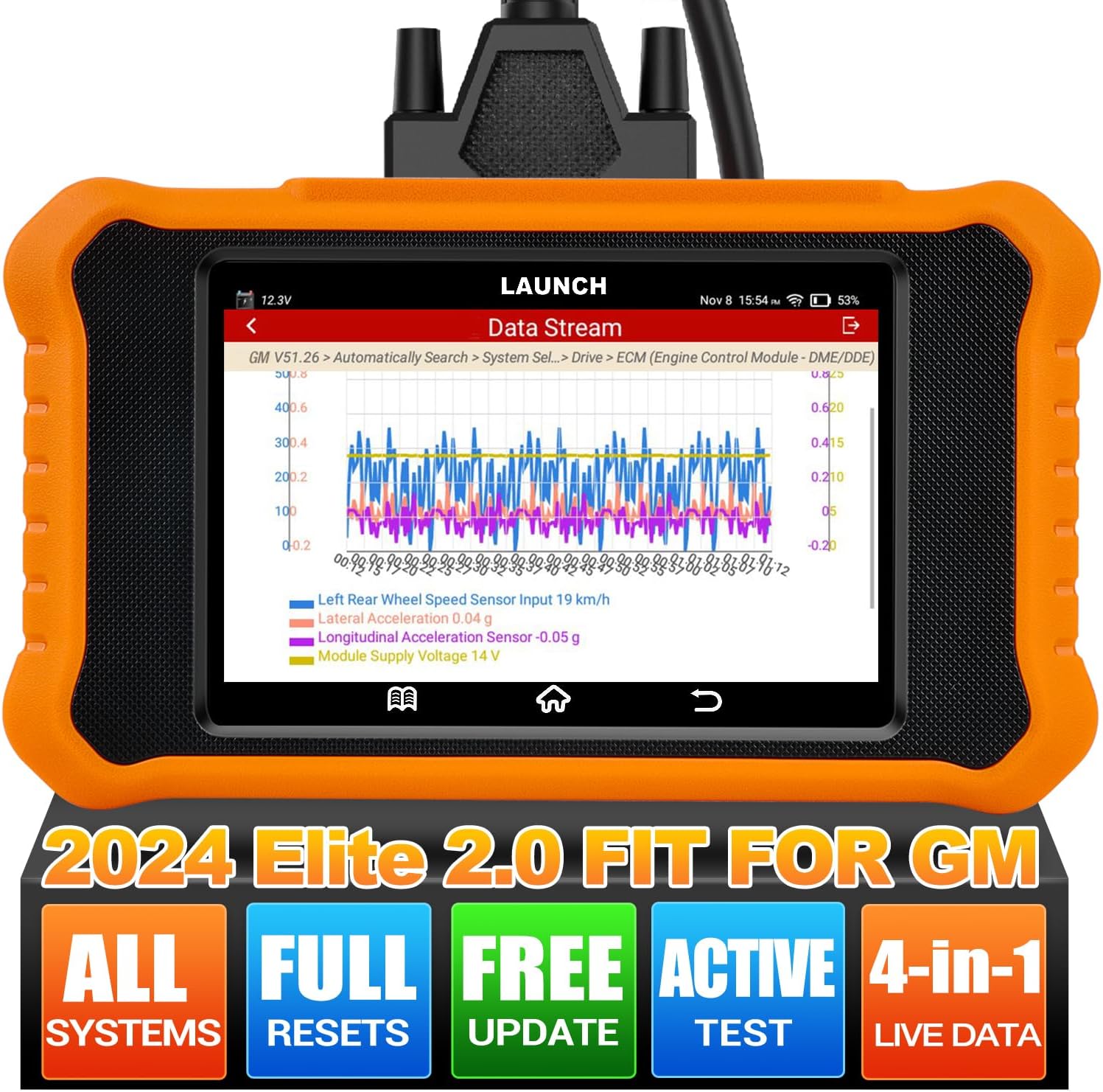 2025 LAUNCH Creader Elite V2.0 fit for GM Bi-Directional Scan Tool, All Reset Full System Diagnostic Scanner, AUTOVIN, Full OBD2 Code Reader for Buick/Chevrolet/Cadillac/GMC, Lifetime Free Update