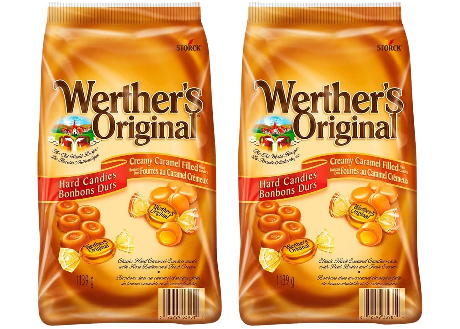 Werther’s Original, Hard Candies & Creamy Caramel Filled Candies, 1,139 g (40.1 oz) (Pack of 2)