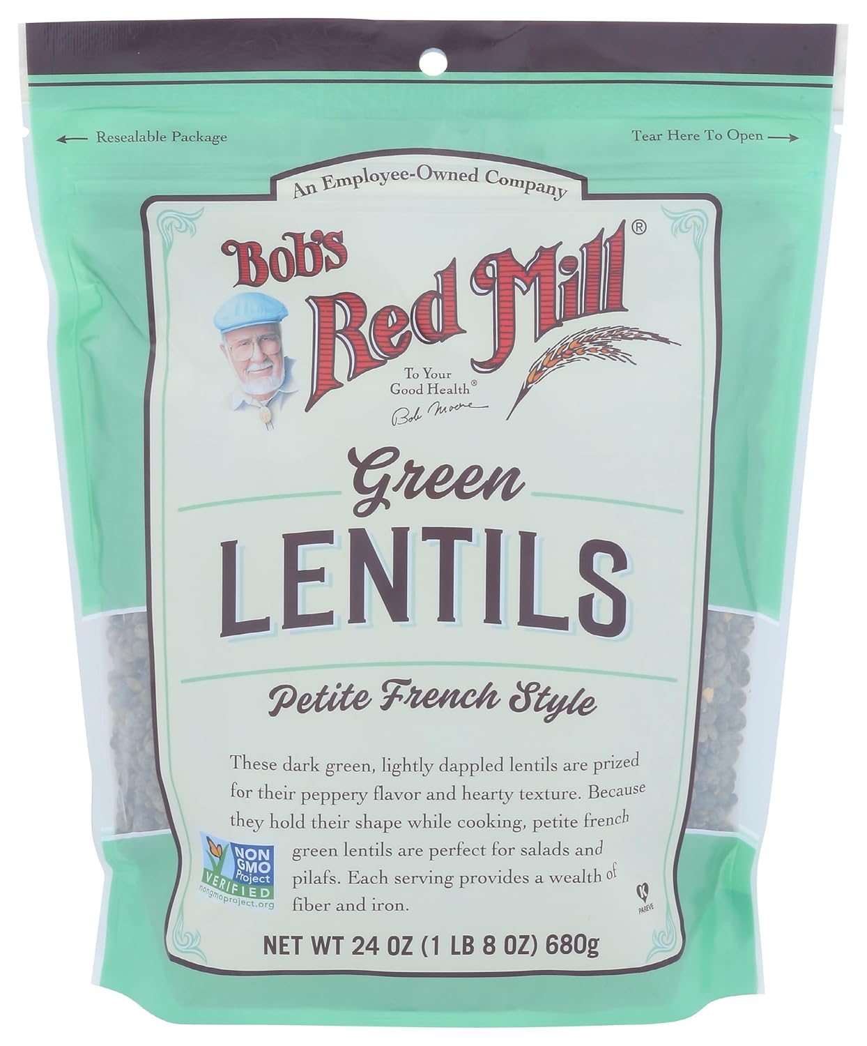 Bob's Red Mill Petite French Green Lentils, 24 Oz