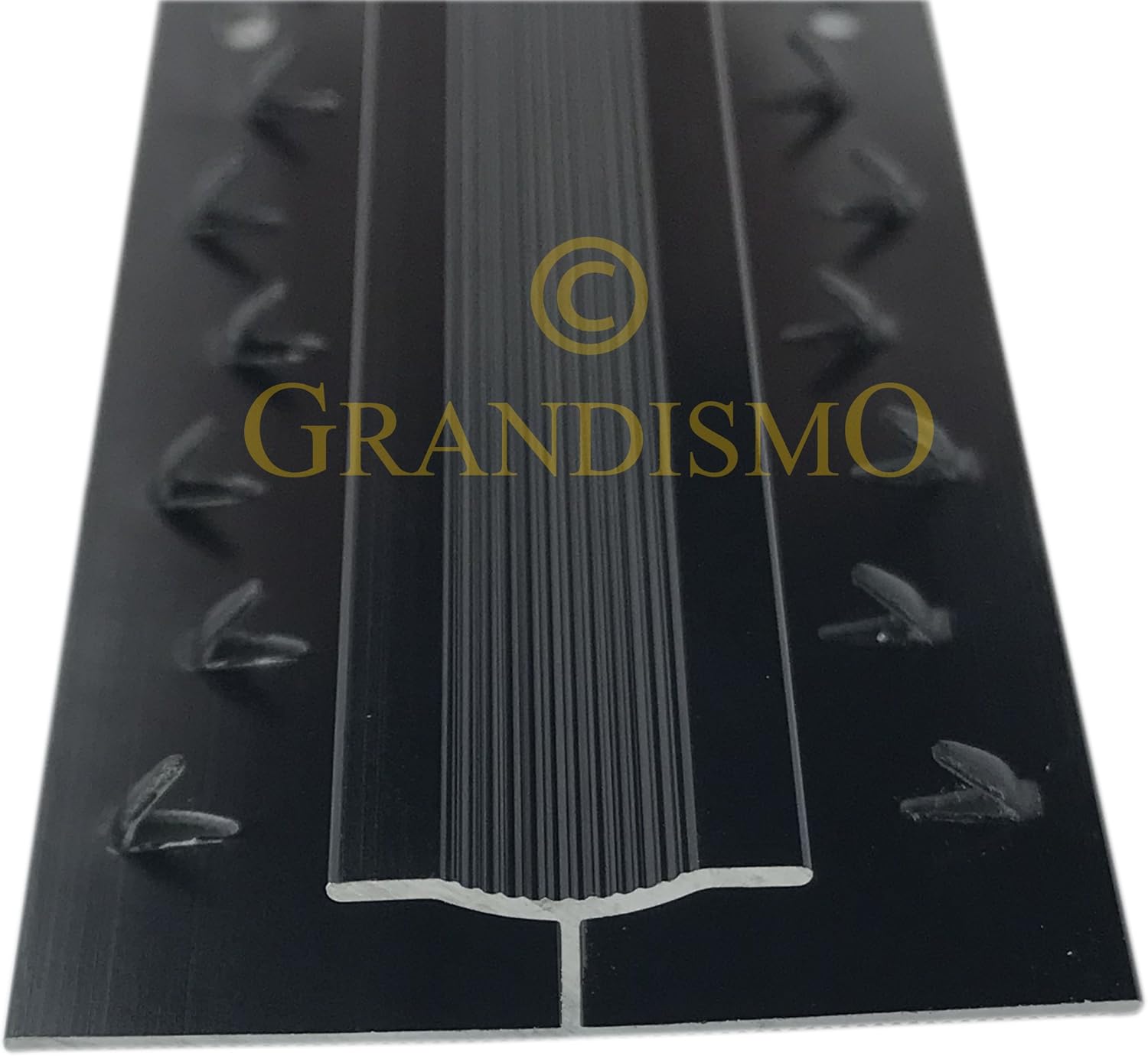 Dual Carpet to Carpet Strip Gripper/Trim - Metal Doorbar Threshold (Black)