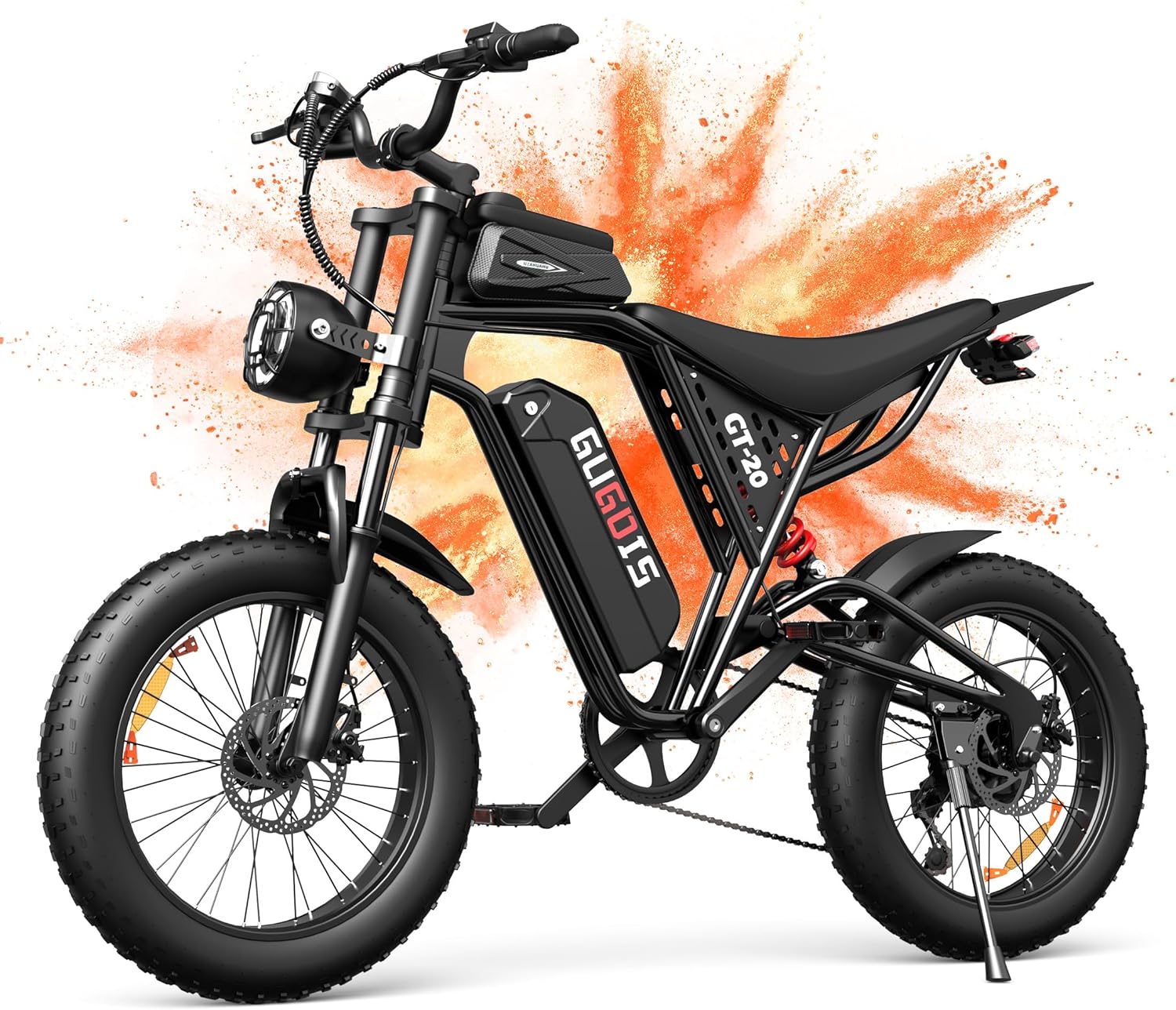 Electric Bike for Adults, 20''*4.0'' Fat Tire 1000W Peak Ebike, Up to 45 Miles 30MPH Mountain Ebike with 48V15.6Ah/748WH Removable Battery, Dual Disc Brakes Dirt E-Bike Center Shock Absorber
