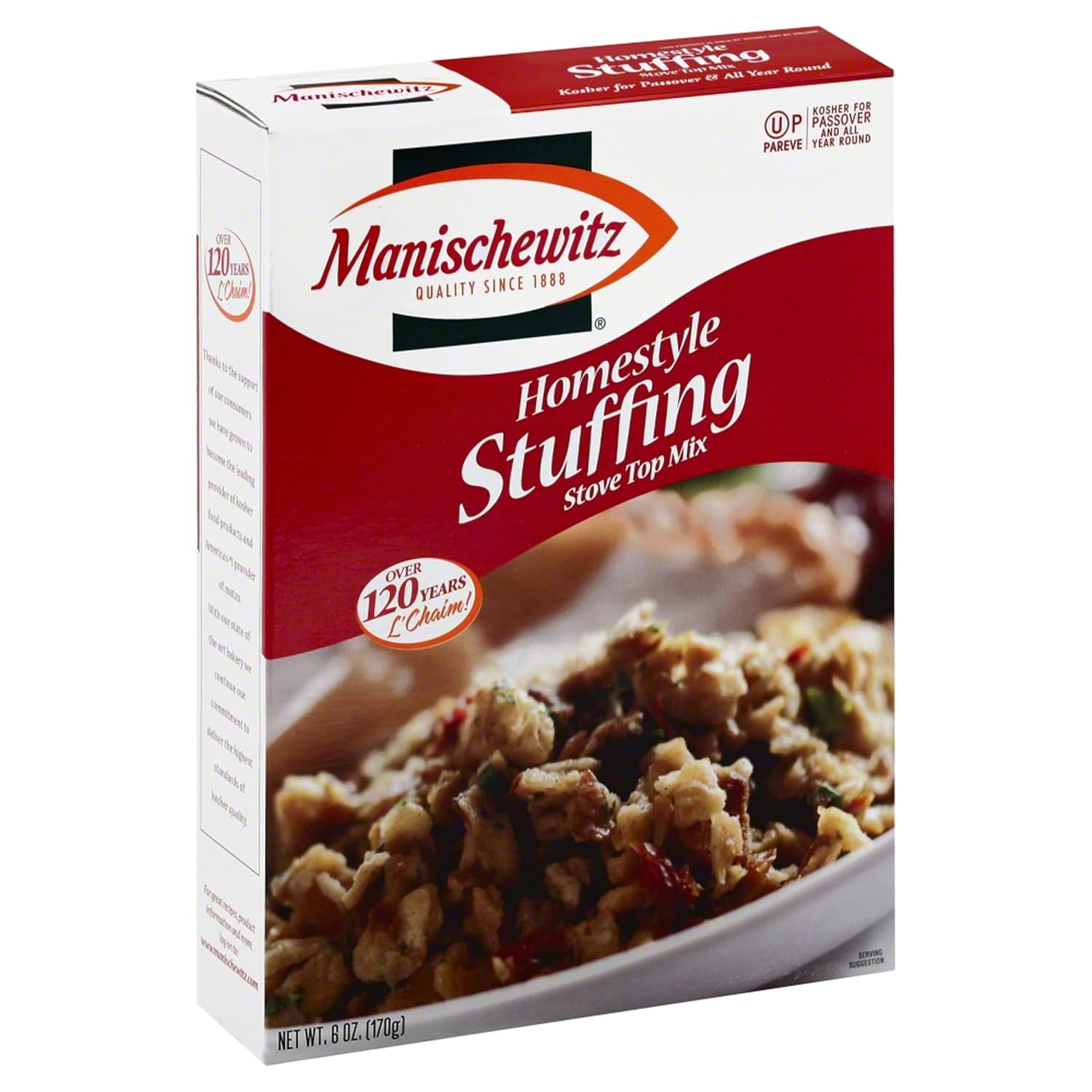 Manischewitz Homestyle Stuffing Stove Top Mix, Kosher, 6 Ounces (Pack Of 6)