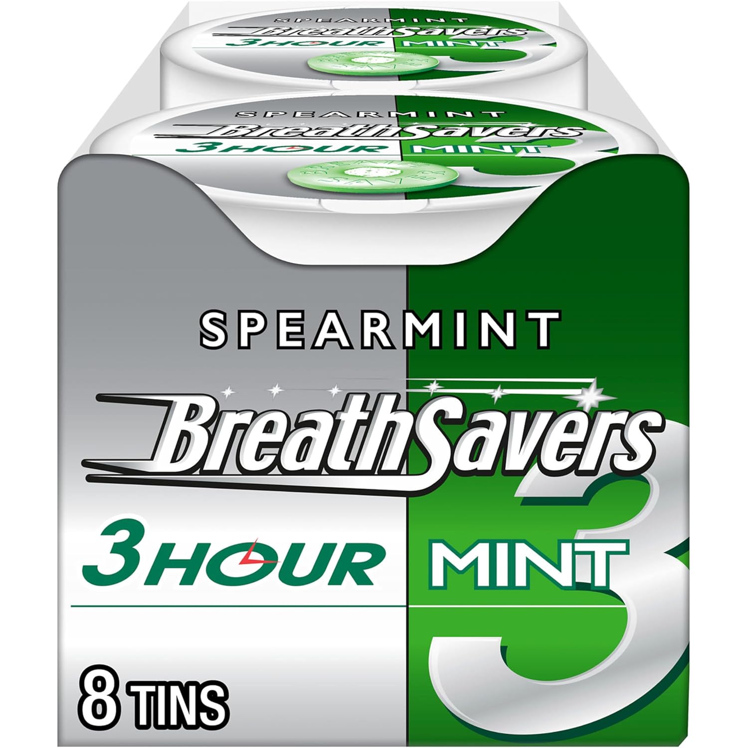 BREATH SAVERS Spearmint Sugar Free Breath Mints Tins, 1.27 oz (8 Count)