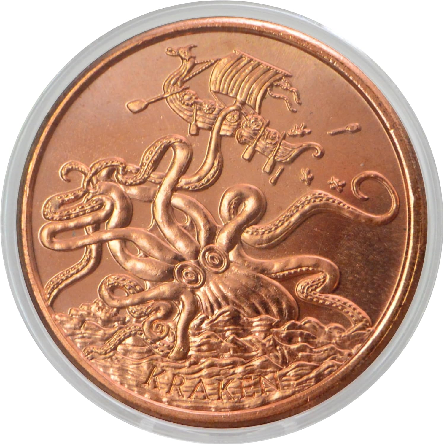 Release The Kraken 1 oz Pure .999 Copper Round Collectible Challenge Coin in Capsule - COA by Heavenly Metals