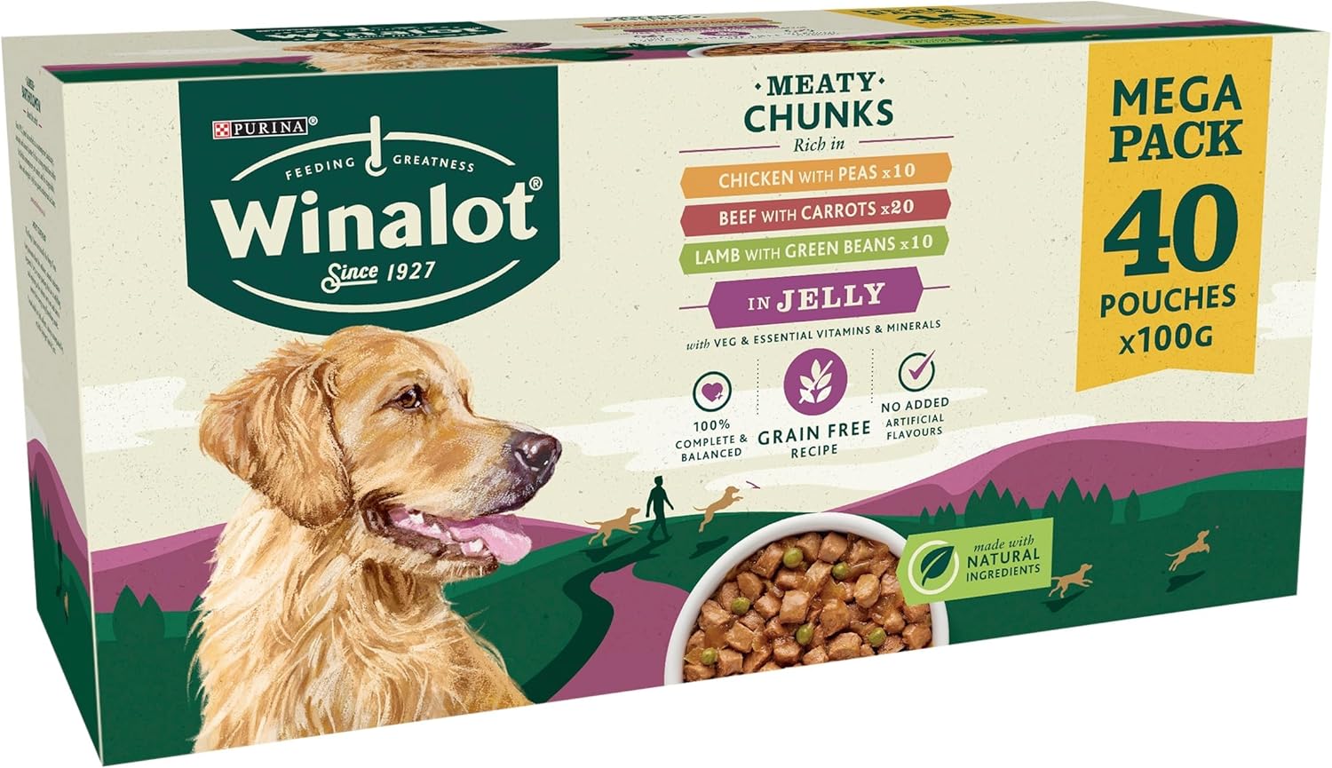 Winalot Dog Food, Mixed in Jelly, 40 x 100g