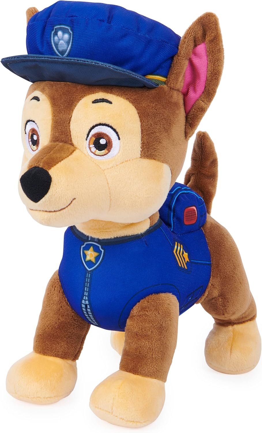 PAW Patrol, Talking Chase 30.5-cm-tall Interactive Plush Toy with Sounds, Phrases and Wagging Tail, Stuffed Animals, Kids Toys for Ages 3 and up