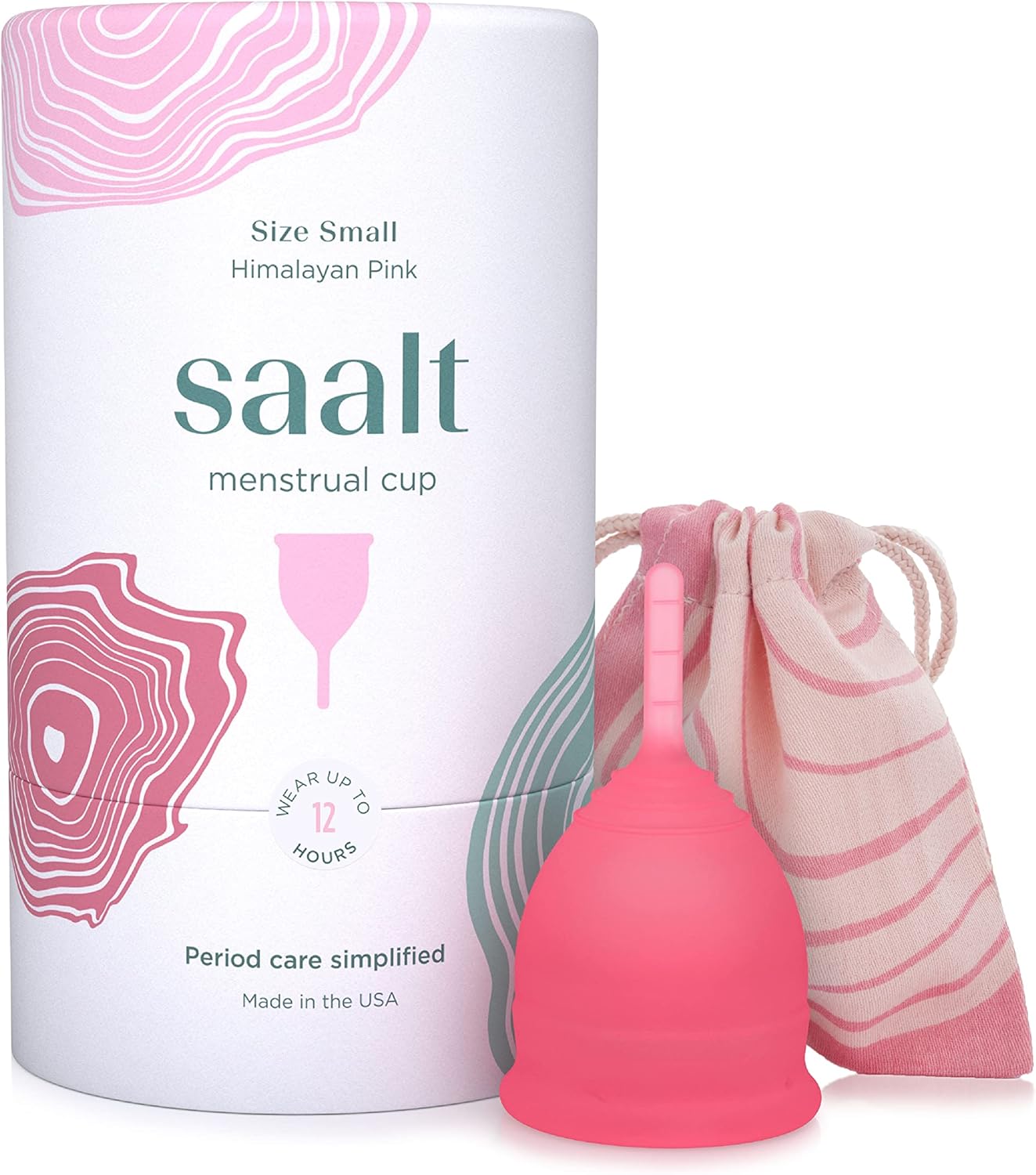 Saalt Menstrual Cup - Premium Design - Most Comfortable Period Cup - #1 Active Cup - Wear for 12 Hours - Soft, Flexible, Reusable Medical-Grade Silicone - Made in USA