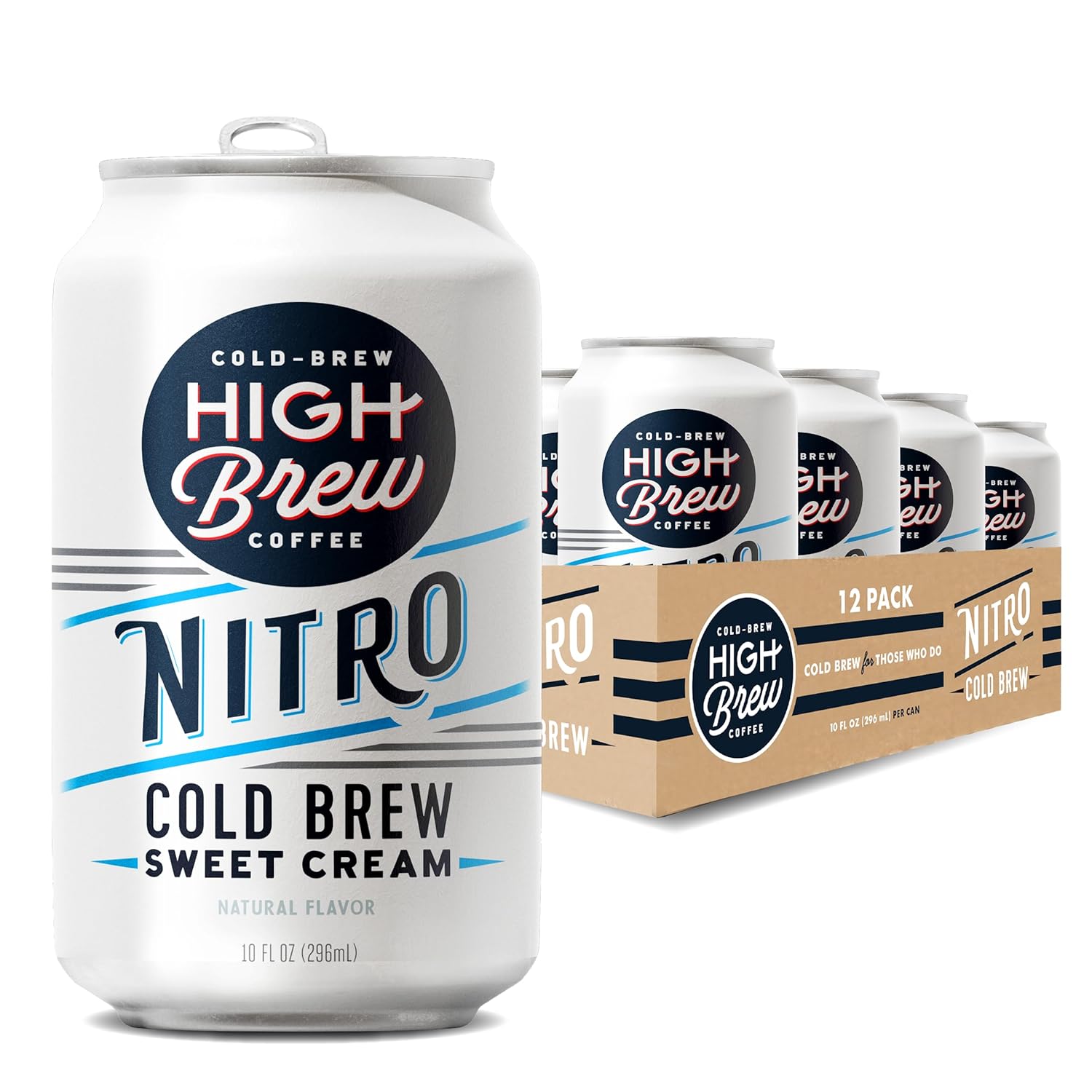 High Brew Coffee, Nitro Sweet Cream, Cold Brew Coffee, 10 FL Oz, Ready-To-Drink (Pack of 12)