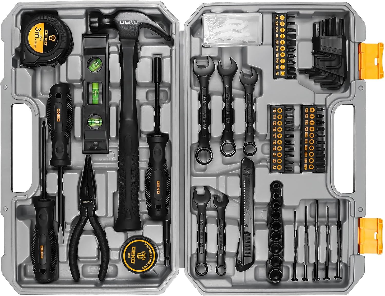 DEKOPRO Tool Kit Set Box Home Repair Tools Basic Hand Toolbox Sets