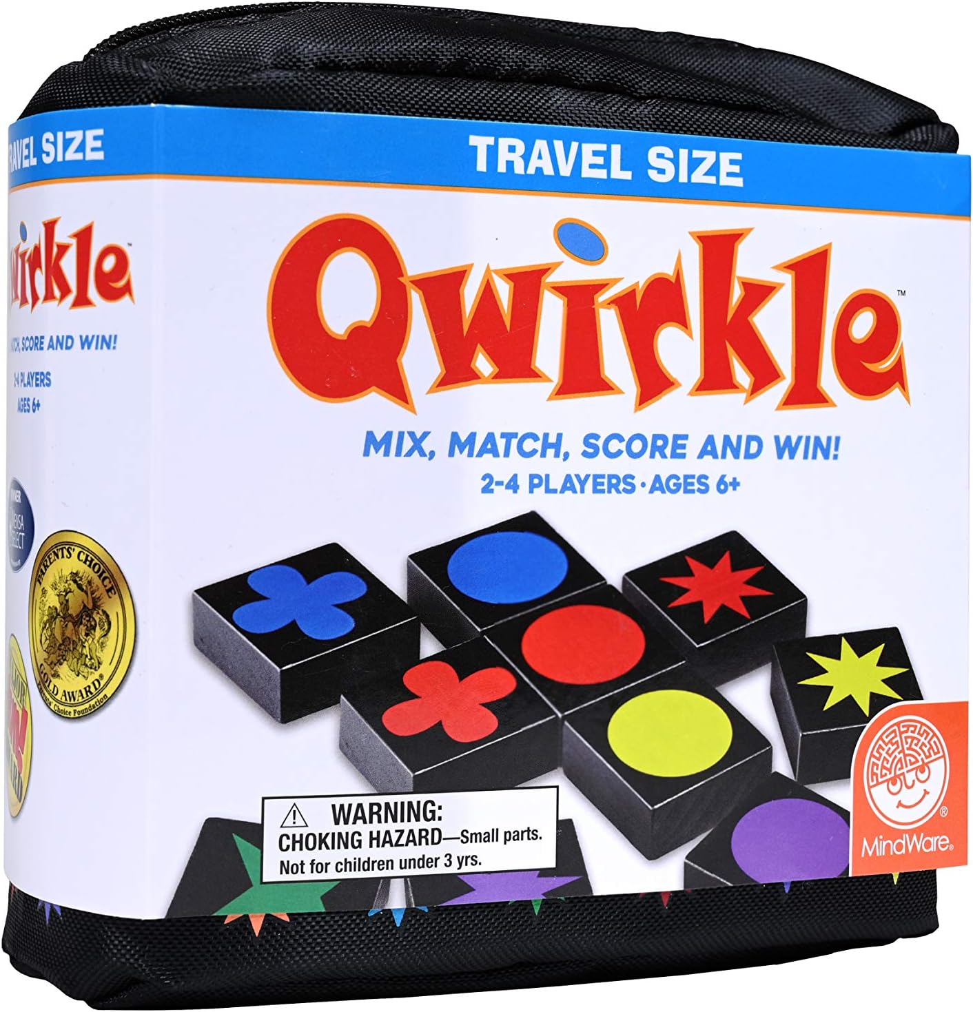 Mindware | Qwirkle Age 3+: Travel (NEW) | Board Game | Ages 6+ | 2-4 Players | 45 Minutes Playing Time