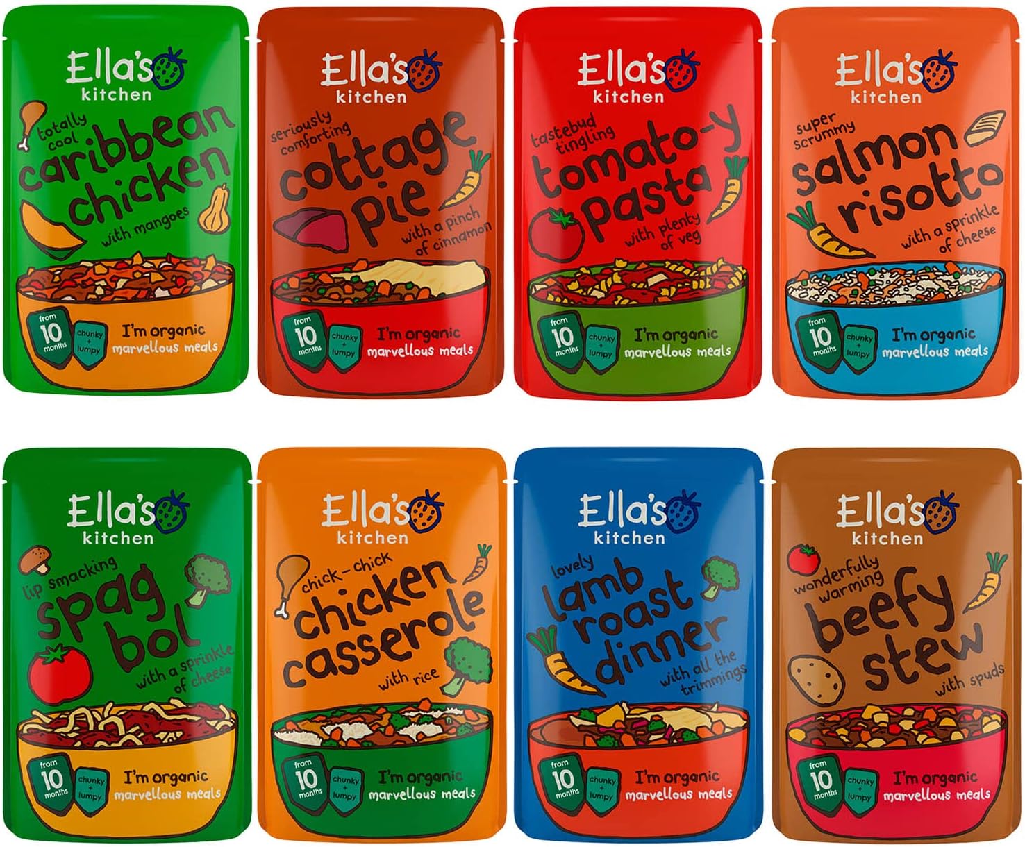 Ella's Kitchen Stage 3 Mixed Case Selection from 10 Month 8 x 190g