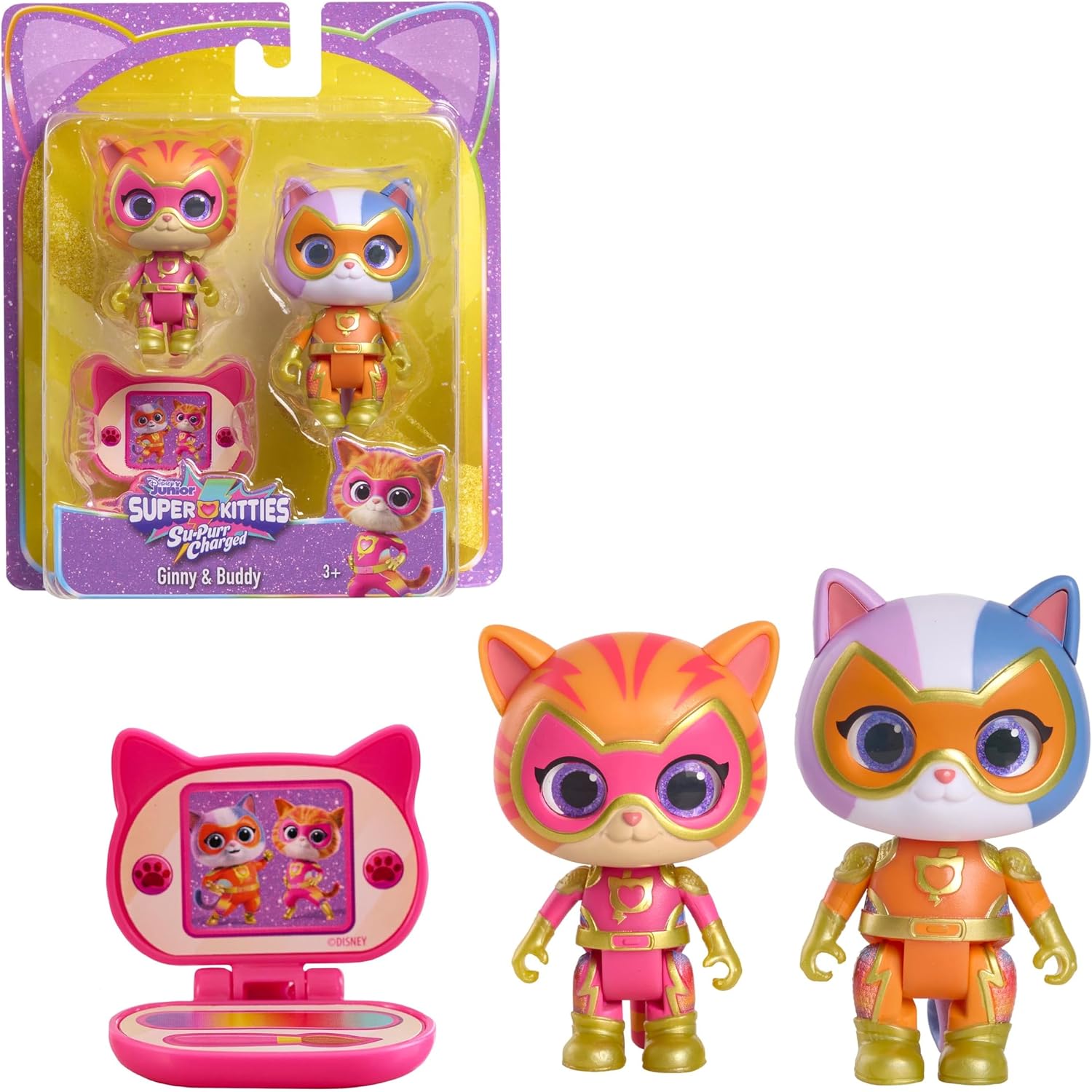 Disney Junior SuperKitties Su-Purr Charged Ginny and Buddy Figure Set