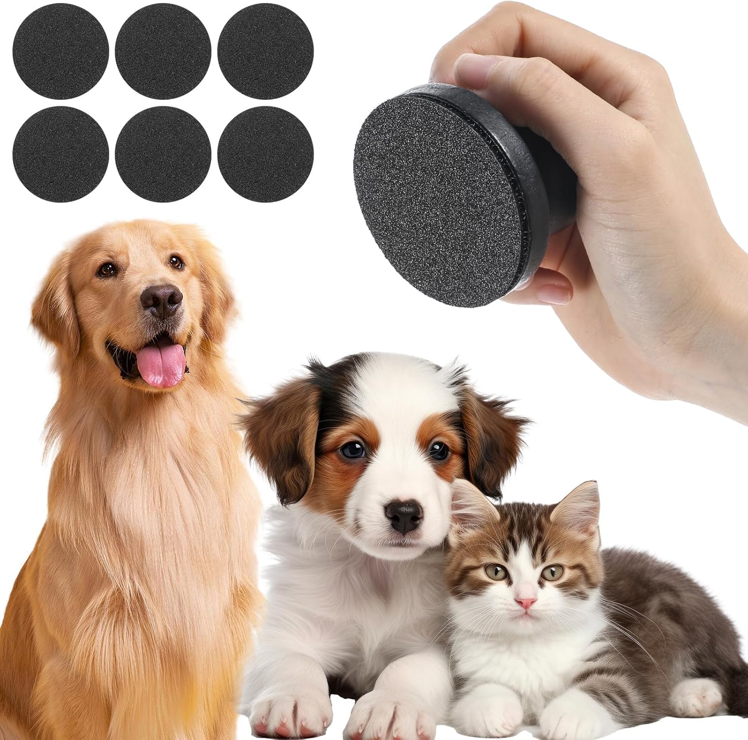 Dog Nail File with 6Pcs Replaceable Filing Disc, Dog Scratch Board for Safe and Easy Nail Care, Dog Nail Scratch Board Ensures Smooth and Healthy Nails for Dogs and Cats
