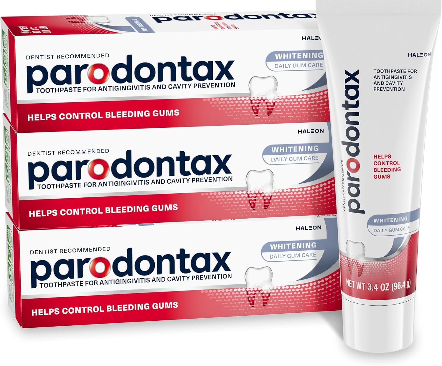 Parodontax Teeth Whitening Toothpaste, to Help Bleeding Gums, 3.4 Oz x 3