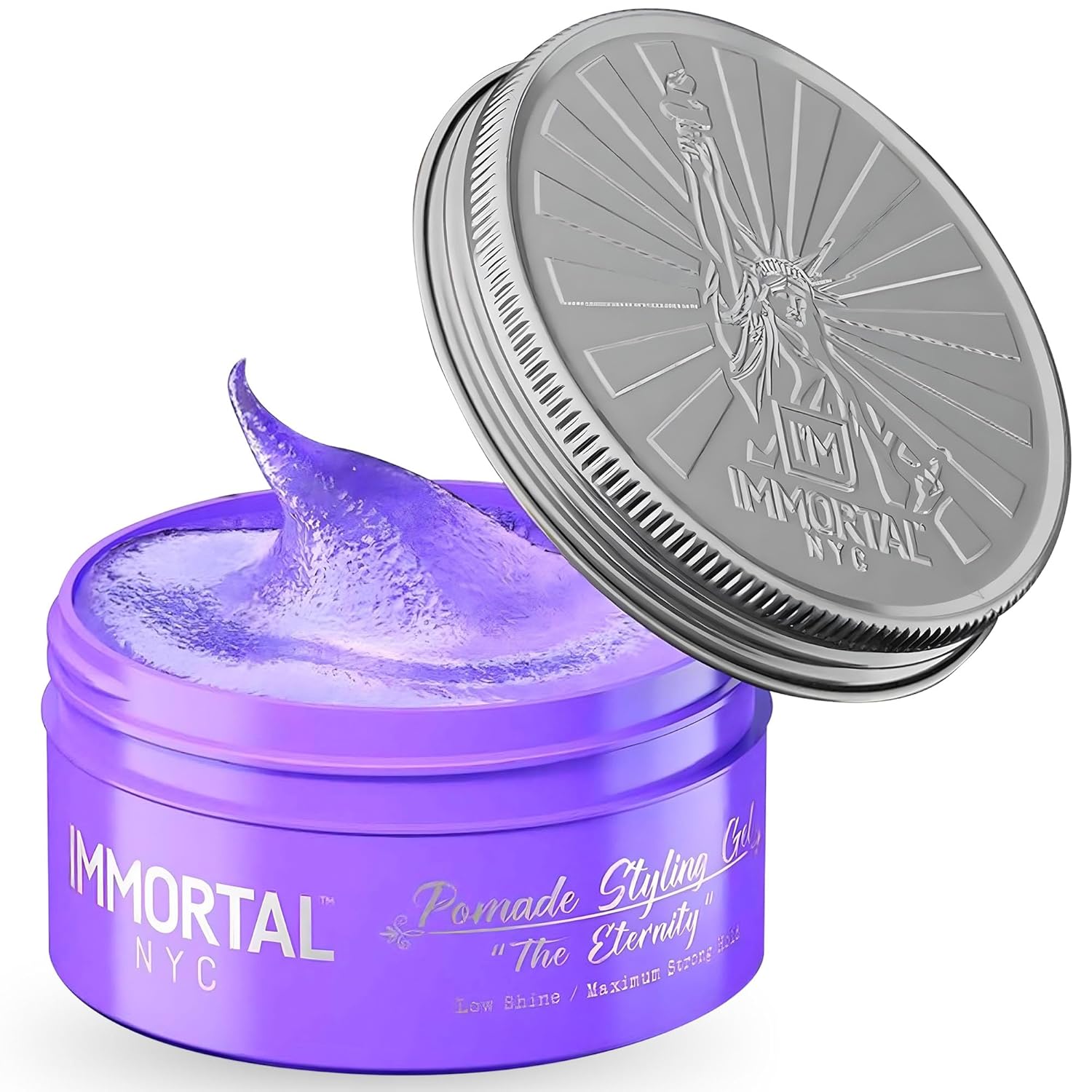 Immortal NYC Hair Styling Pomade - The Eternity, Maximum Strong Hold, Low Shine Pomade - Mens Water Based, No Residue Hair Balm - All Natural Gel for All Hair Types