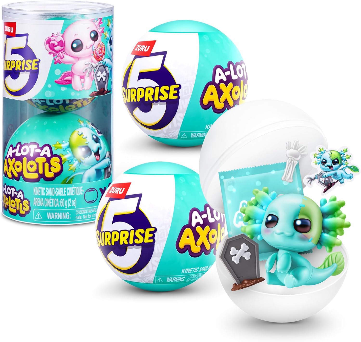 5 Surprise A-Lot-A Axolotls, Series 1, Surprise Themed Axolotls with 5 Unique Accessories and Play Accessories, Fun, Imaginative Toys for Kids, Gift for Boys and Girls Aged 3+ Years Old (2 Pack)