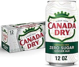 Canada Dry Zero Sugar Ginger Ale Soda, 12 fl oz cans (Pack of 12)