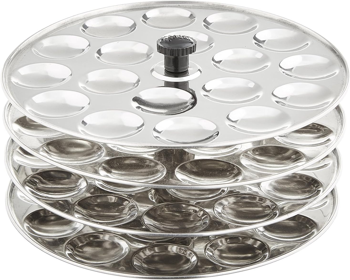Tabakh 4-Rack Stainless Steel Idli Stand, Makes 72 Mini Idlys of 1" Diameter