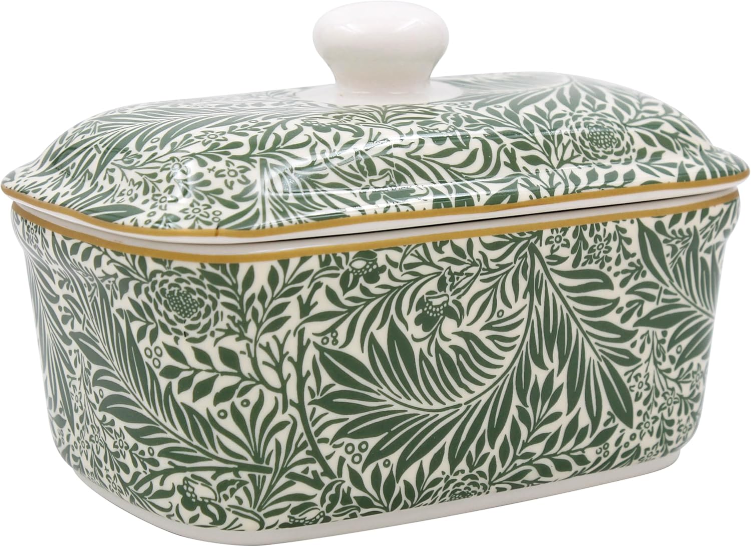 The Leonardo Collection William Morris Larkspur Butter Dishes for Kitchen & Home | Dishwasher Safe Butter Dish with Lid for Keep Butter Fresh | Durable BPA-Free Butterdish for Butter Storage