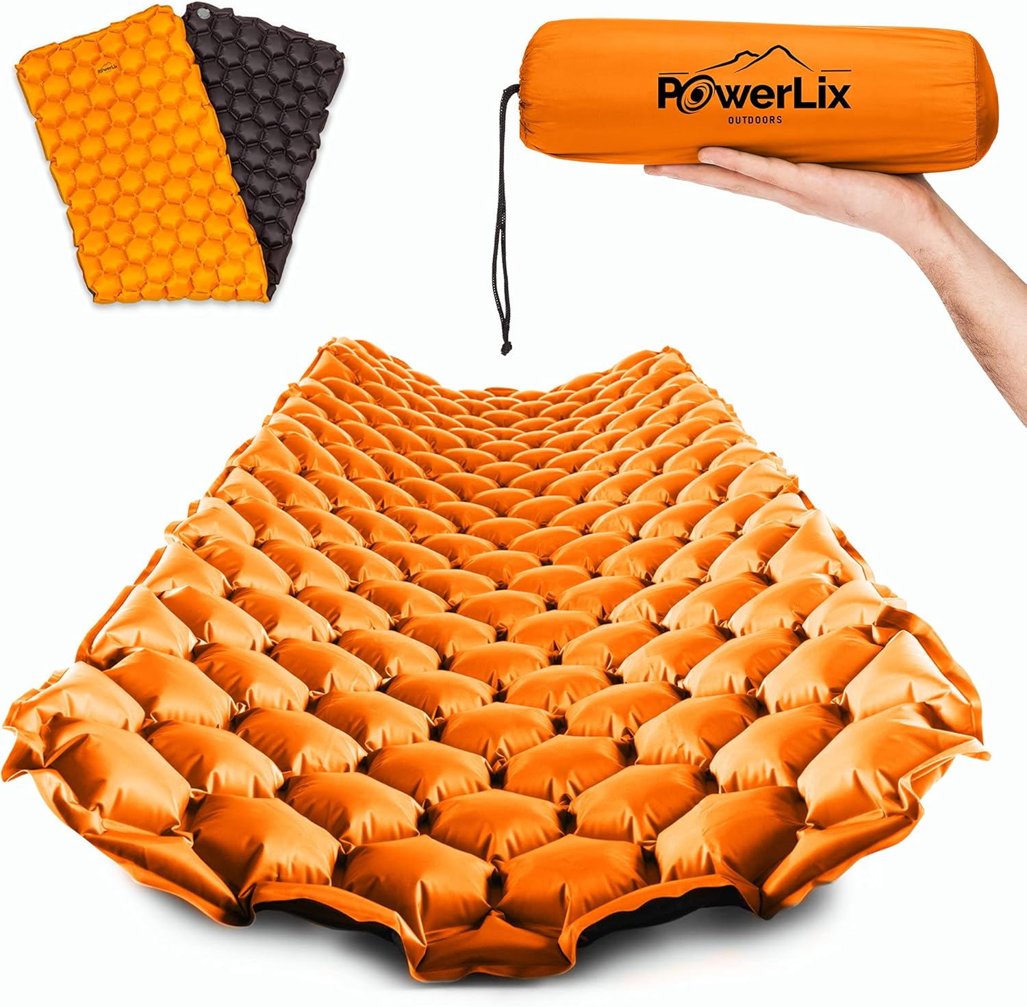 POWERLIX Ultralight Inflatable Sleeping Pad - Air Mattress for Camping, Backpacking, Hiking with Bag, Repair Kit