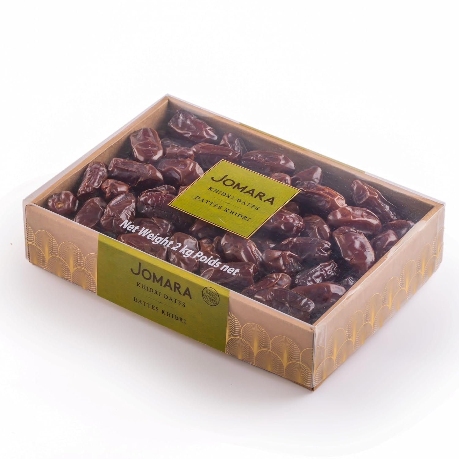Jomara Khidri Whole Dates 4.4 lbs / 2kg – No Sugar Added, Natural Dried Dates from Saudi Arabia, High Fiber and Antioxidants, Vegan, Gluten Free, Paleo