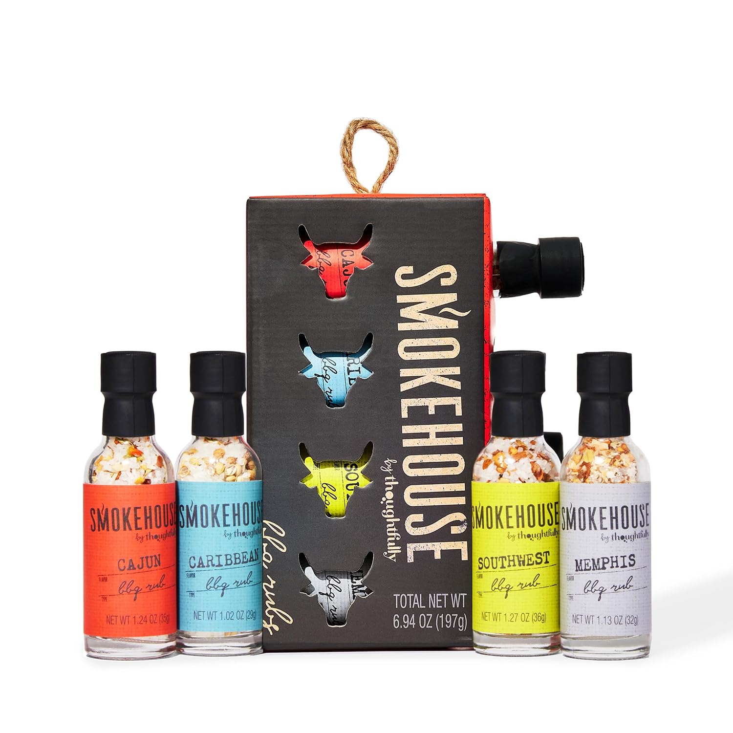 Smokehouse BBQ Seasoning Rubs Gift Set, Gourmet Grilling Variety, Set of 4
