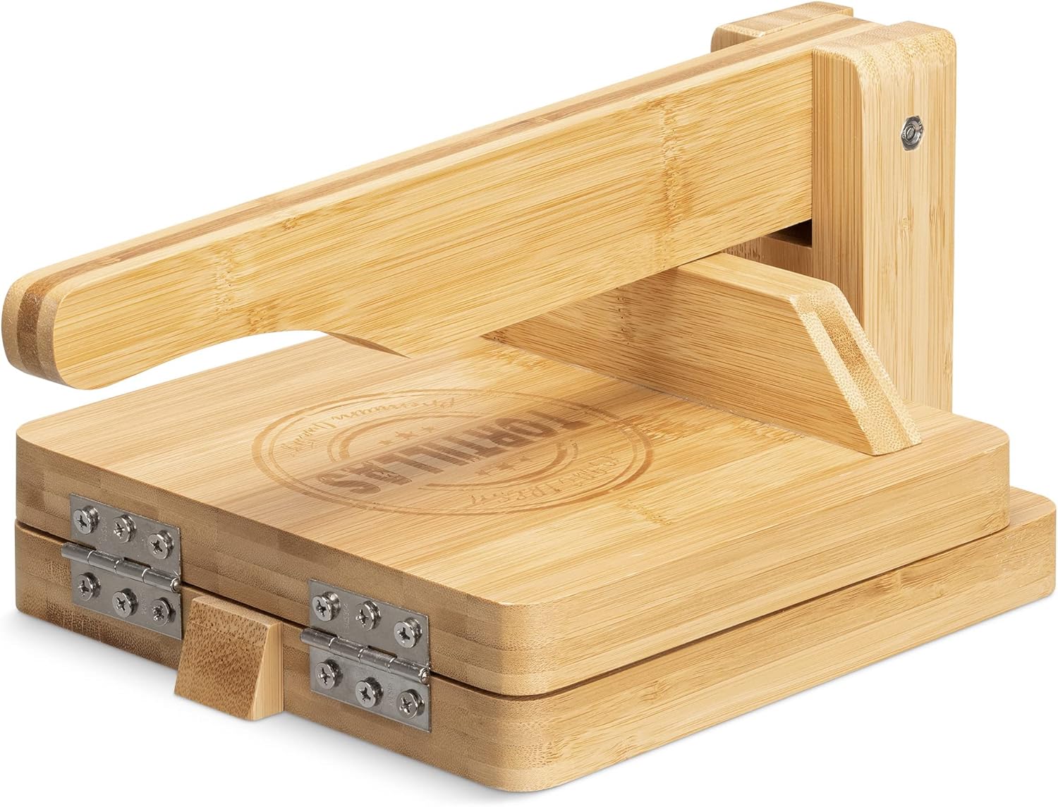 Navaris Bamboo Tortilla Press - Pataconera Tortilla Quesadilla Maker Flour Dough Press for Quesadillas Tortillas Indian Roti Tostones Patacones