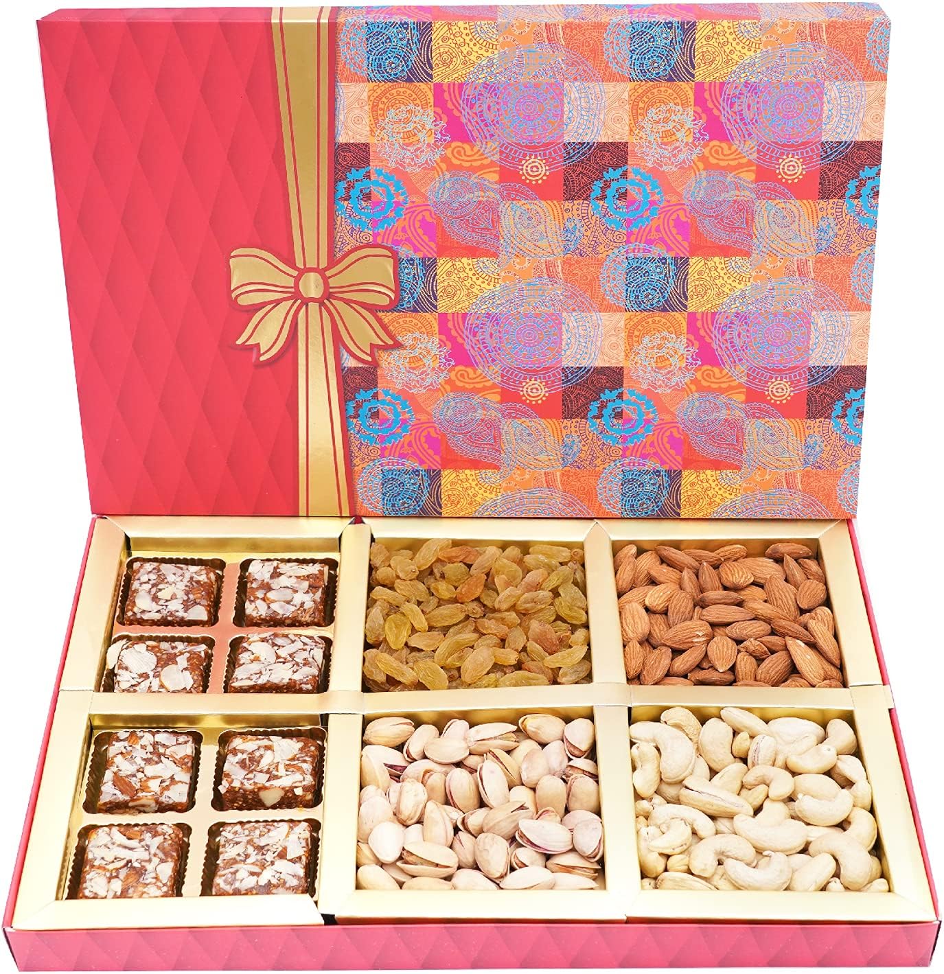 Ghasitaram Gifts Diwali Gifts Fruit n Nut Box of 4 Dryfruits and Sugarfree Bites