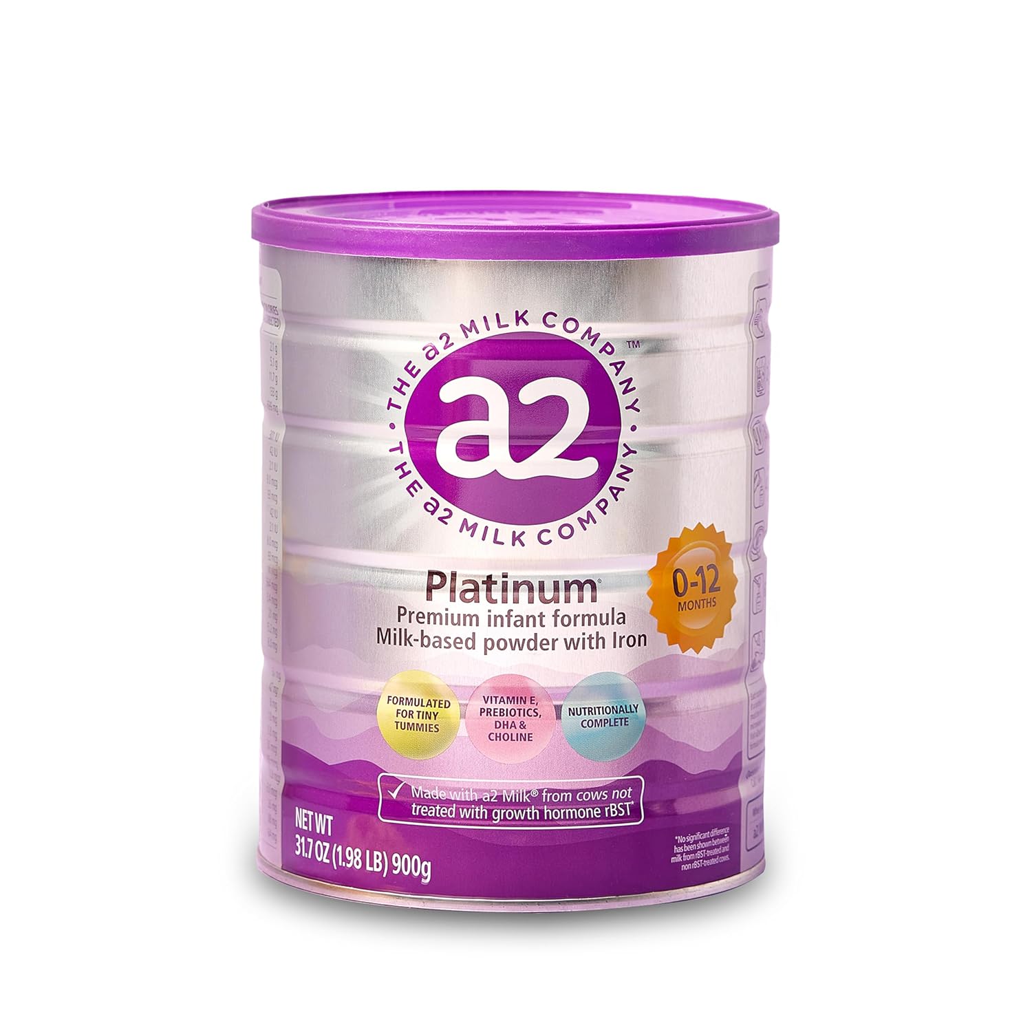 a2 Platinum® Premium Infant Formula for Babies Ages 0-12 Months, Whole Milk Powder-Based Formula with Iron, Nutritionally Complete, Made with Pure and Natural a2 Milk®, 31.7- oz Can