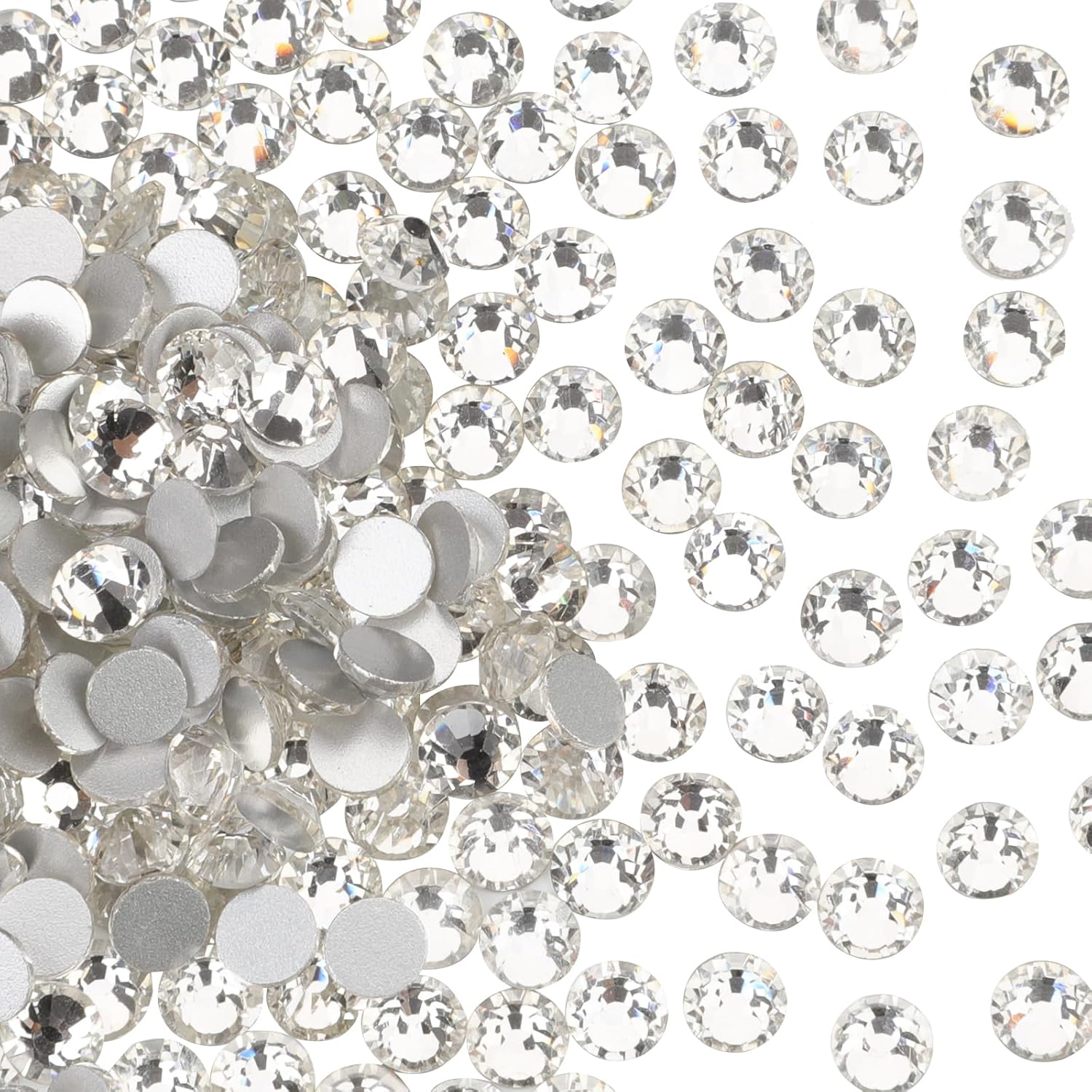 1440pcs Glue Fix Crystal Flatback Rhinestones Glass Diamantes Gems for Nail Art Crafts Decorations Clothes Shoes 4.8mm (ss20, Crystal)