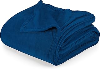 Utopia Bedding Navy Fleece Blanket Full Size Lightweight Fuzzy Soft Anti-Static Microfiber Bed Blanket (90x84 Inch)