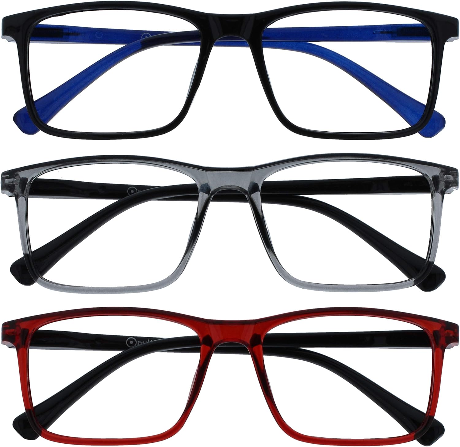 OPULIZE Ink Reading Glasses Large Rectangular Frame Transparent Spring Hinges Scratch Resistant Mens Womens RRR4 RRRR4