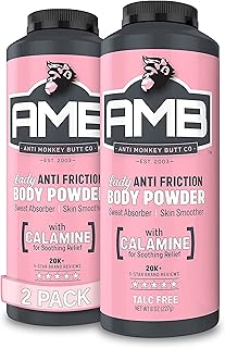 Anti Monkey Butt Body Powder for Women, Talc Free Anti Chafing and Sweat Absorbing Powder with Clamine, Hypoallergenic Formula, 8 oz (2 Pack)