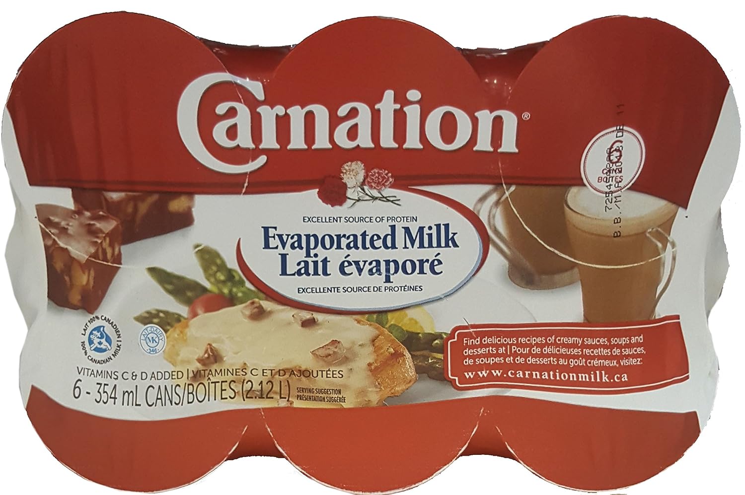 Carnation Evaporated Milk, 6 Count, 2124ml