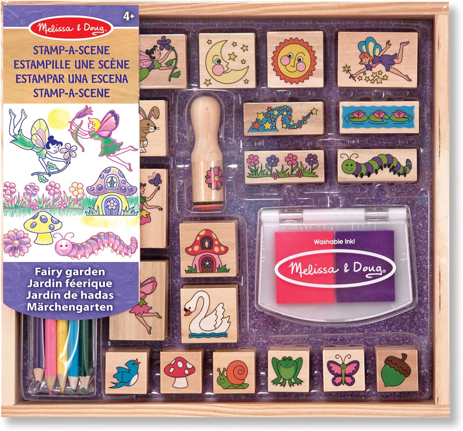 Melissa & Doug Stamp-a-Scene-Fairy Garden | Arts & Crafts | Age 4+ | Gift for Boy or Girl